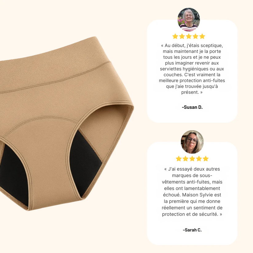 Culottes d’incontinence & menstruelles taille haute ultra-absorbantes