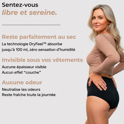 Culottes d’incontinence & menstruelles taille haute ultra-absorbantes