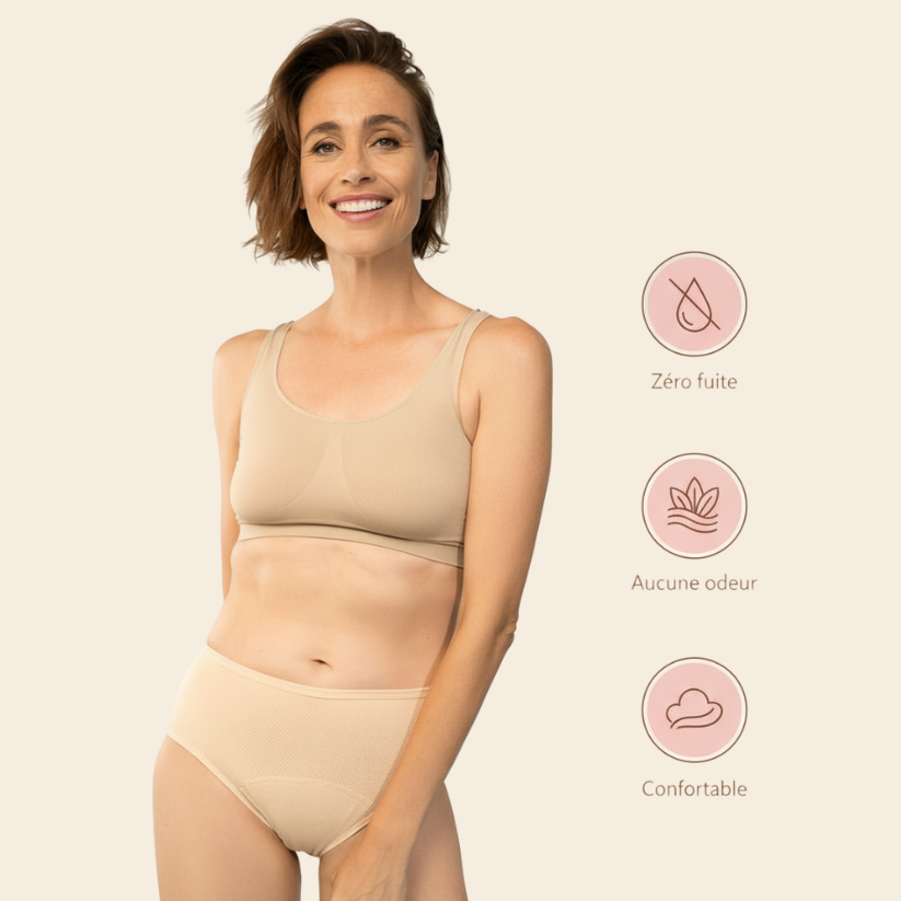 Culottes d’incontinence & menstruelles taille haute ultra-absorbantes