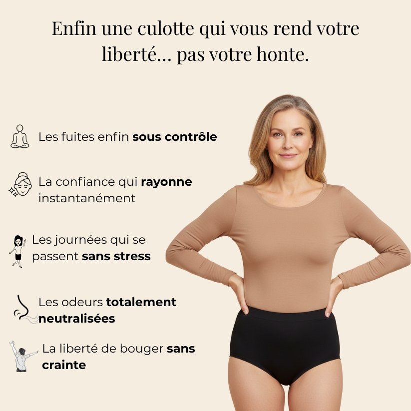 Culottes d’incontinence & menstruelles taille haute ultra-absorbantes
